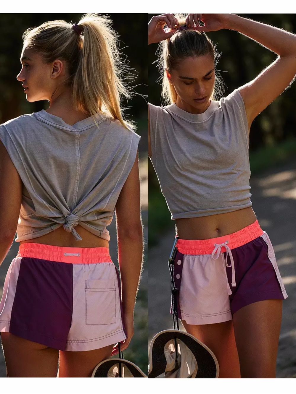 Free People FP Movement Women's Invigorate Colorblock Shorts size L NWT